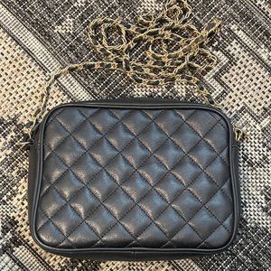 Quilted Leather Camera Crossbody Vintage Austin Designs Gold Woven Chain Strap